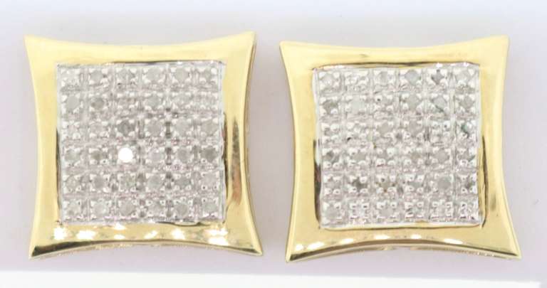 14kt Yellow Gold & Diamond Earrings