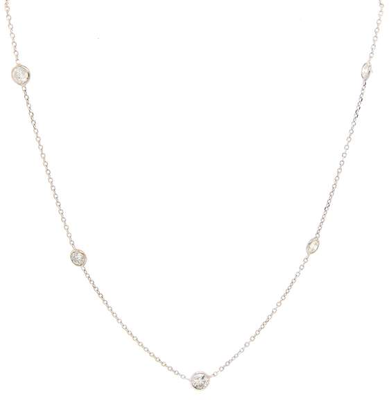 1.00ctw Round Diamond Five Stone Station Necklace