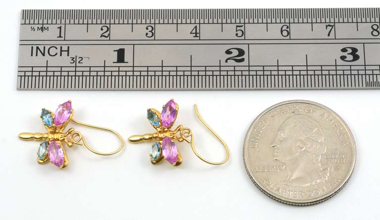 14k Butterefly Topaz Earrings