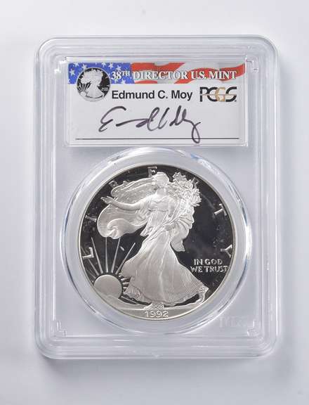 PR69 DCAM 1992-S American Silver Eagle Signed Moy PCGS