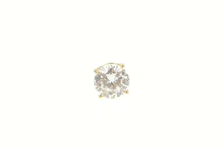 14K Yellow Gold 8.0mm Single Round Cubic Zirconia Stud Earring