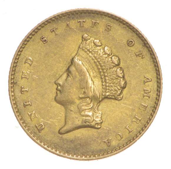1855-O $1.00 Indian Princess Head Gold