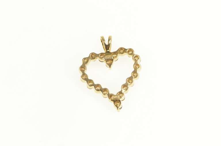 10K Yellow Gold 0.80 Ctw Champagne Diamond Heart Love Pendant