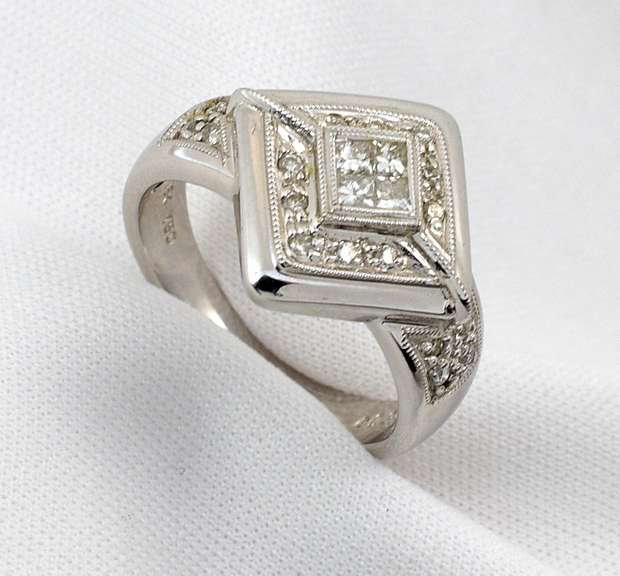 Stately Diamond Ring in 18K WG