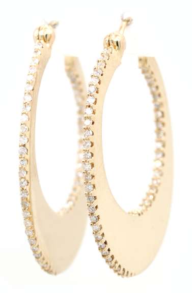 0.50ctw Diamond Inside Out Fancy Hoop Earrings in 14K