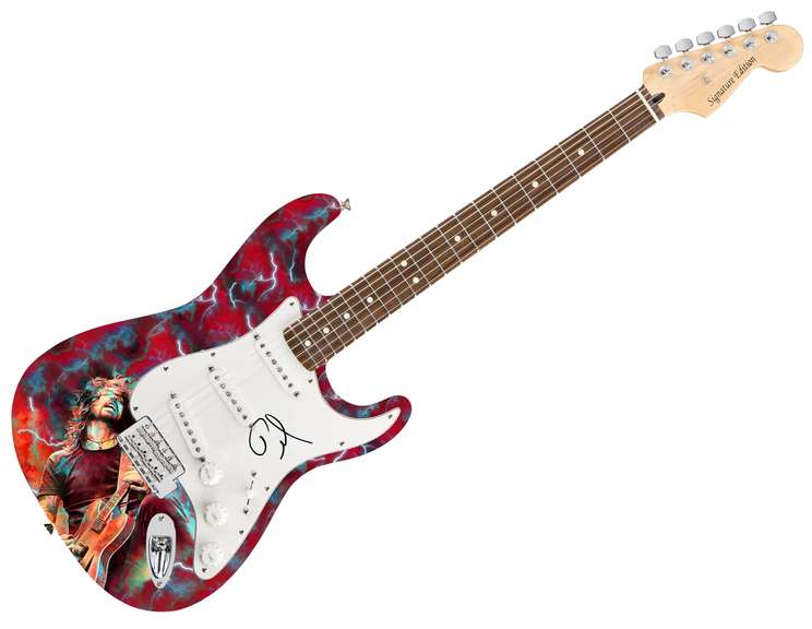 Nirvana Foo Fighters Dave Grohl Signed Photo Graphics Guitar