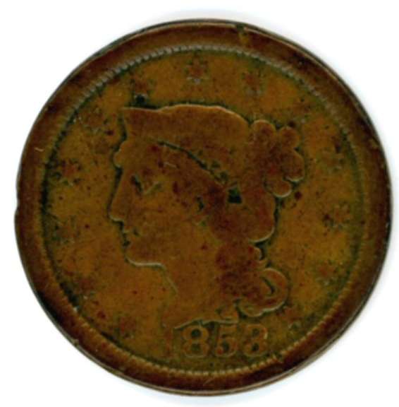 1853 Braided Hair Large Cent
