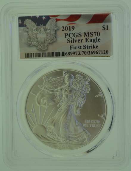 2019 Silver Dollar Eagle $1 PCGS MS70 First Strike