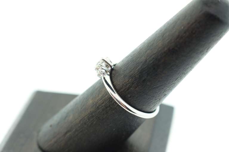 14kt Solid White Gold & Diamond Band Ring