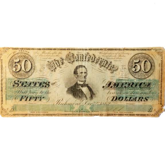 $50 CSA Watermarked Dec 1 1862 Note