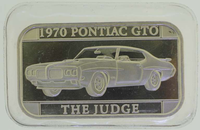1970 Pantiac GTO The Judge 1 oz .999 Silver Bar
