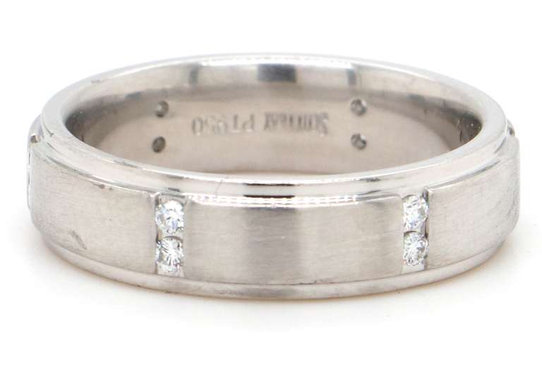 Gent's Scott Kay Diamond Wedding Band in Platinum