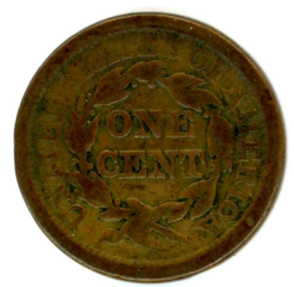 1853 Braided Hair Large Cent