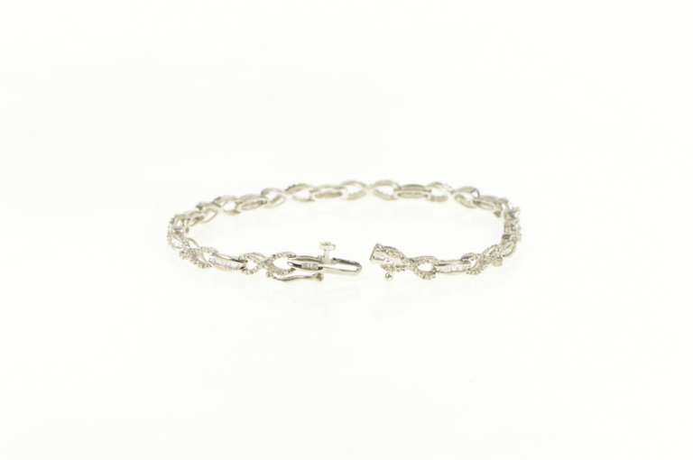 10K White Gold 1.65 Ctw Diamond Infinity Link Tennis Bracelet