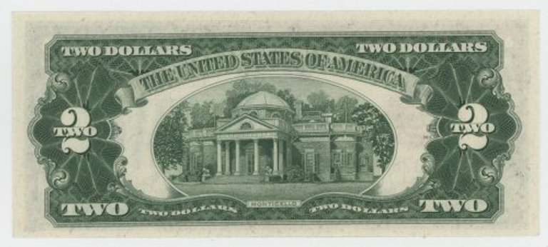 Choice Crisp Uncirculated 1928-G $2 Red Seal Note