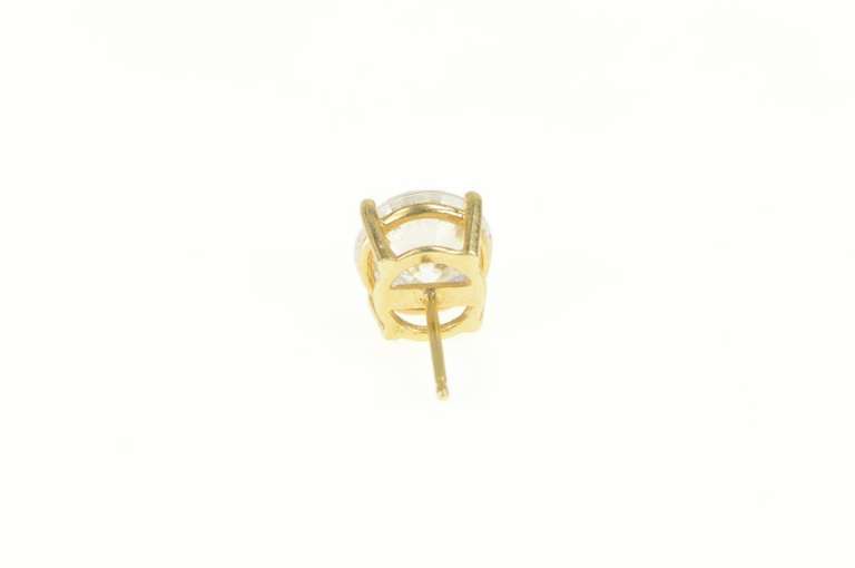 14K Yellow Gold 8.0mm Single Round Cubic Zirconia Stud Earring