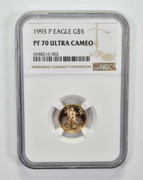 PF70 UCAM 1993-P $5 American Gold Eagle - Graded NGC