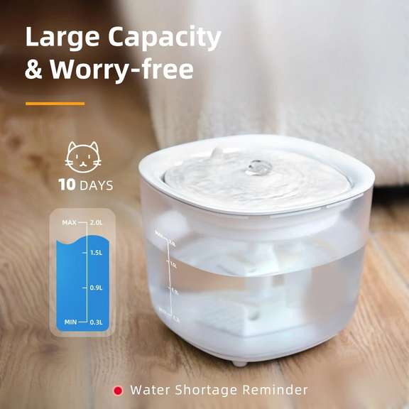 Cat Water Fountain Wireless with LED Light