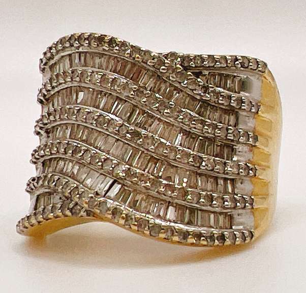 14kt Solid Yellow Gold Diamond Band Ring