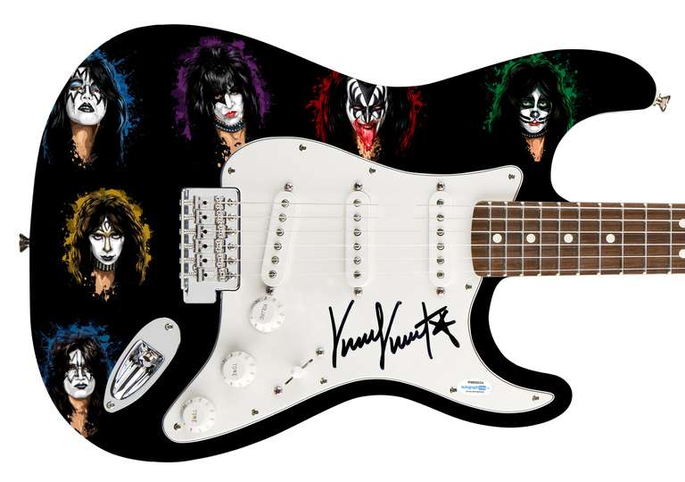 KISS Vinnie Vincent Autographed Signed Photo Graphics Guitar ACOA