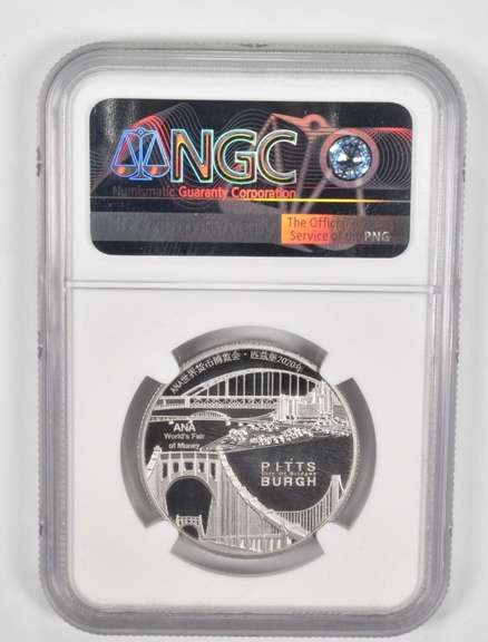 PF70UCAM 2020 China 1oz Platinum Mint Medal ANA Worlds Fair Signed NGC