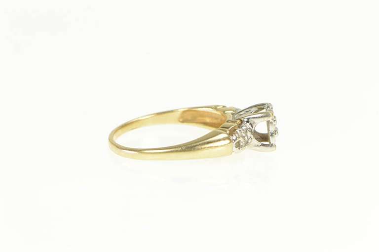 14K Yellow Gold Three Stone Diamond Promise Engagement Ring