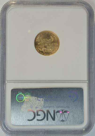 Perfect NGC MS70 graded 2005 $5 American Gold Eagle coin