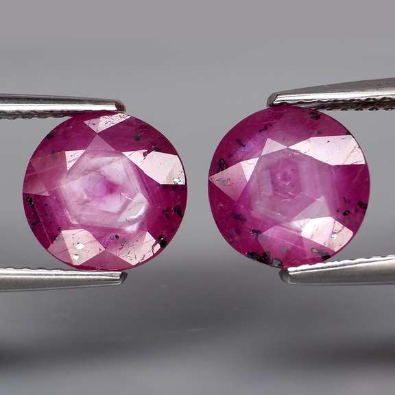 Stunning 6.78ct pinkish violet unheated Ruby pair