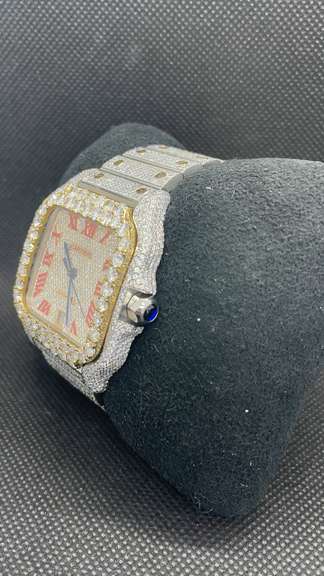 TWO TONE STAINLESS STEEL CARTIER SANTOS XL WATCH