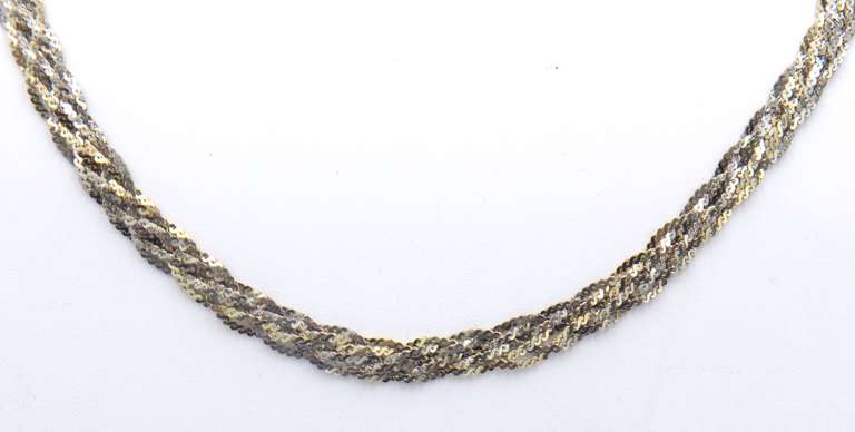 Vintage Italian 925 Sterling Silver Braided Necklace