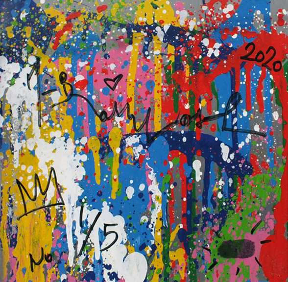Extremely collectable original Brainwash hand signed by the artist on metal Mr. Brainwash Follow your dream
