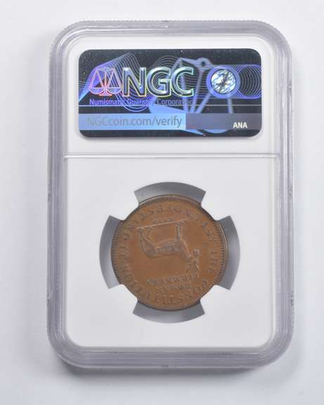 MS62 BN (1833) I Take The Responsibility Hard Times Token HT-70 NGC