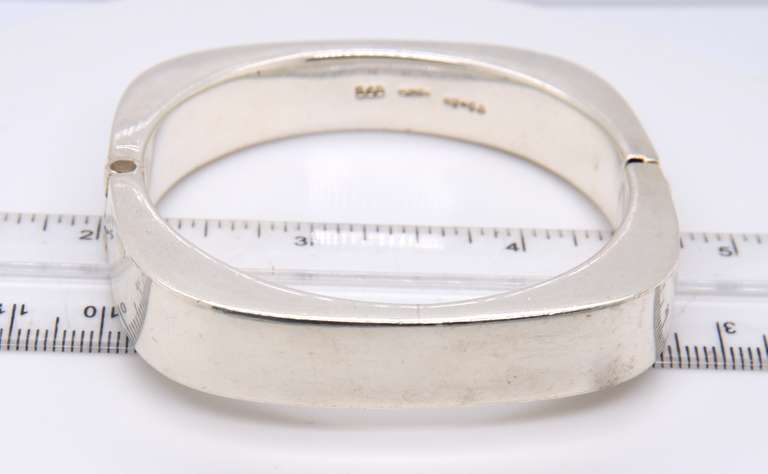 925 Sterling Silver Signed Bangle Bracelet
