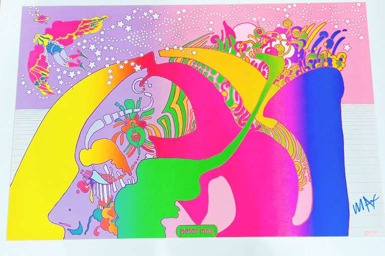 Peter Max Hand Signed Offset Lithograph, Limited Edition- Instant Nutriment Peter Max Instant Nutriment