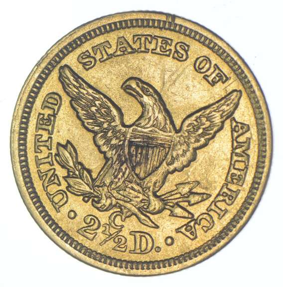 1856-C $2.50 Liberty Head Gold Quarter Eagle - Mount Removed
