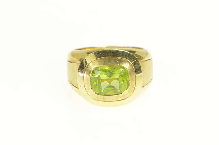 14K Yellow Gold Hammerman Bros. Peridot Designer Men's Ring