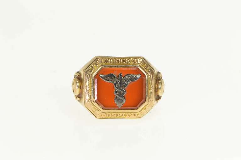 10K Yellow Gold 1932 Frederick City Hospital Carnelian Ring