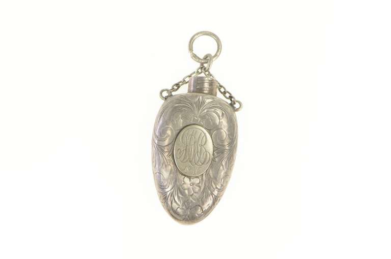 Sterling Silver Victorian 1916 M M B Monogram Teething Pendant