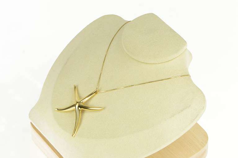 18K Yellow Gold Tiffany & Co. Elsa Peretti Starfish Designer Pendant