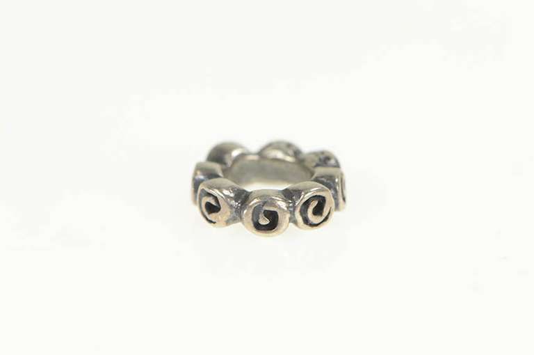 Sterling Silver Pandora Swirl Design Spacer Bead Slide Charm/Pendant