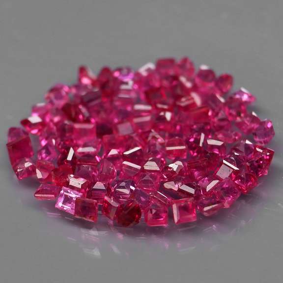 Premium 3.60ct 100 piece princess cut Ruby set