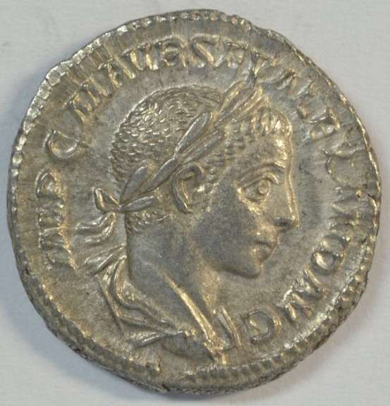 Mint State Severus Alexander Roman Silver Denarius, 222-235 AD