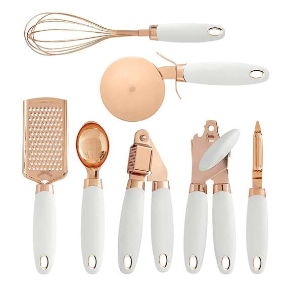 7 Pcs Kitchen Gadget Set Copper Coated Stainless Steel