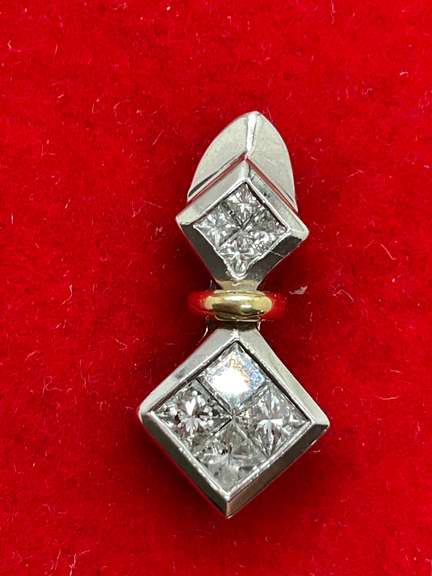 14K WHITE ND YELLOW GOLD DIAMOND PENDANT