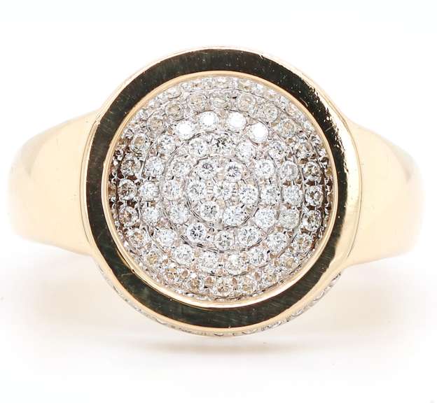 Fabulous 1.00ctw Pave Diamond Abstract Low Dome Ring in 18K