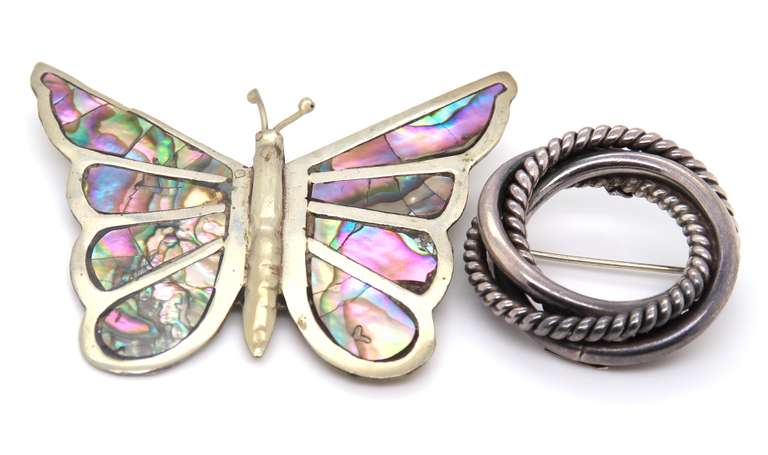 Vintage 925 Sterling Silver Lot of 2 Brooches