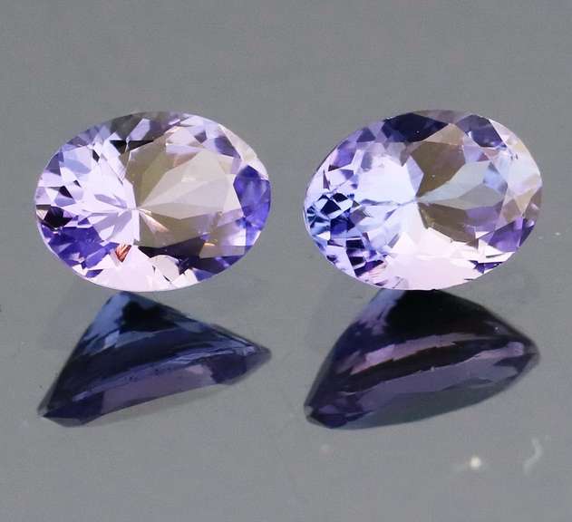 Vivid 2.09ct violet blue Tanzanite pair
