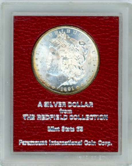 1891-S Morgan Silver Dollar in Redfield MS65 Holder