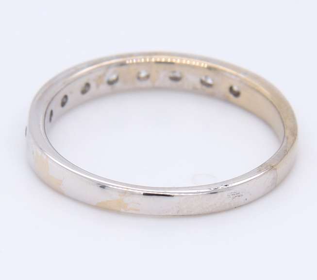 Sparkling White Gold Baguette and Round Diamond Channel Set Band