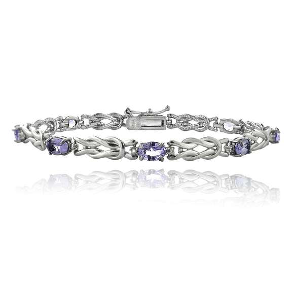 Amethyst & Diamond Accent Bracelet